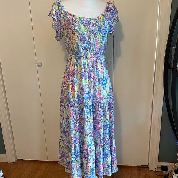 Lilly Pulitzer Jilly Smocked Midi Dress - Picture 1 of 10